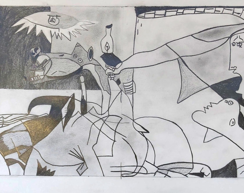 Philipp Pferfler, 5S - Ausschnitt aus Guernica Philipp Pferfler, 5S - Ausschnitt aus Guernica