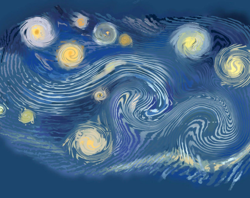 Leonie Auer, 6a - Variation der Sternennacht von van Gogh Leonie Auer, 6a - Variation der Sternennacht von van Gogh