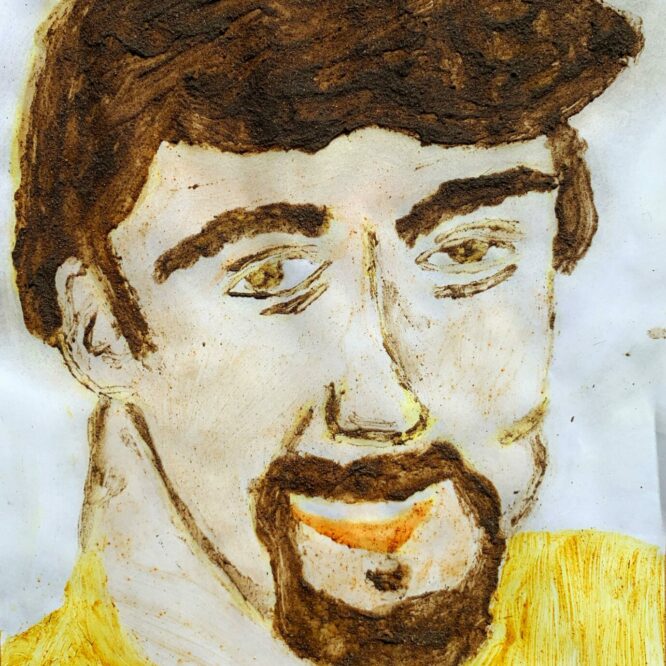 Heidi_Kowatsch,_5B_-_Tim_Curry_mit_Curry_gemalt Heidi Kowatsch, 5B - Tim Curry mit Curry gemalt