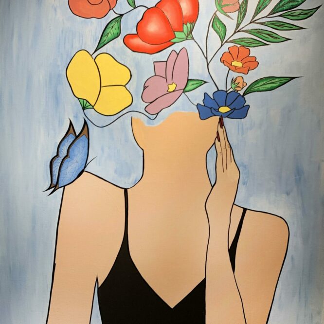 Merima Krnjic, 8B - Mutter Natur, Acryl auf Leinwand Merima Krnjic, 8B - Mutter Natur, Acryl auf Leinwand