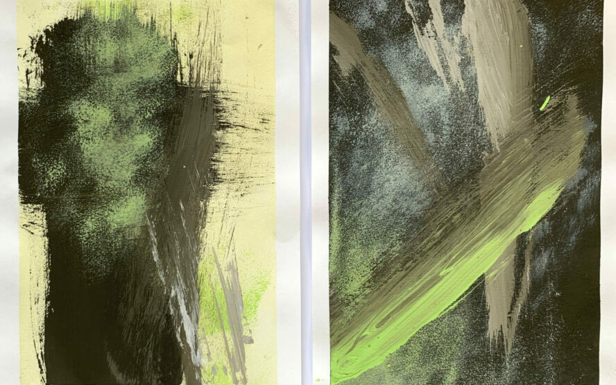 Amy Eggeler, 8B - Abstrakte Malerei Diptychon 2 x DIN A5 Amy Eggeler, 8B - Abstrakte Malerei Diptychon 2 x DIN A5