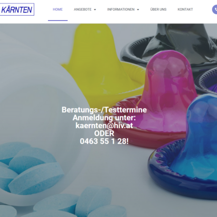 Screenshot Homepage AIDS-Hilfe-Kärnten Screenshot Homepage AIDS-Hilfe-Kärnten