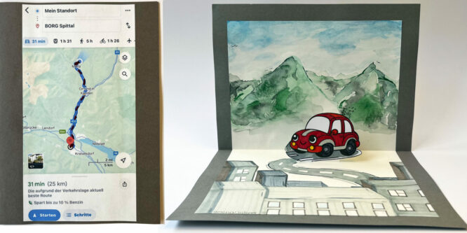 _Helena Gritzner, 6AK - Mein Schulweg, Pop-up-Karte, DIN A5 _Helena Gritzner, 6AK - Mein Schulweg, Pop-up-Karte, DIN A5