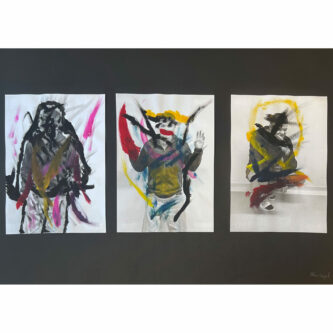 Elias Engel, 6A - Face Farces nach Arnulf Rainer, 3 x DIN A4