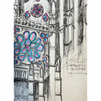 Elias Lam, 7B, Saint Chapelle, Zeichnung, DIN A4